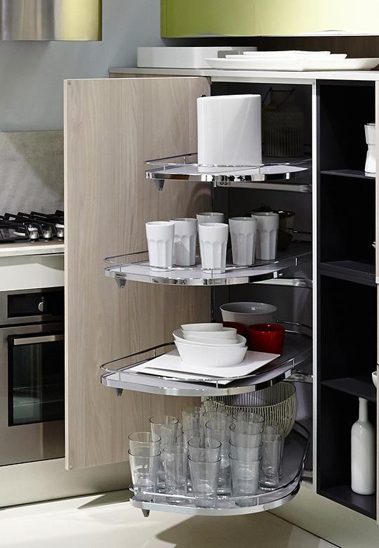 КОМПЛЕКТ правый, Леманс 450 мм, H 1265, Арена КЛАССИК, 4 полки, 4 доводчика, цвет ХРОМ Kessebohmer | официальный магазин